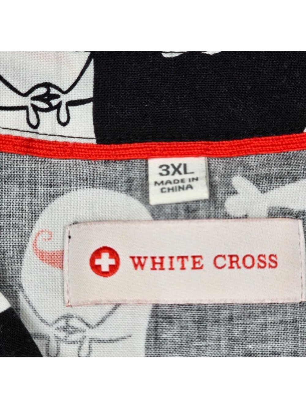 Disney & White Cross Womens Scrub Tops 3XL Halloween Ghost & Cheshire Cat - Picture 6 of 9